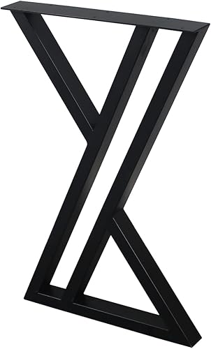 Miniatura 7 de MBQQ Patas para muebles de 28 pulgadas de altura y 17.7 pulgadas de ancho, patas triangulares de doble soporte, patas de escritorio de metal