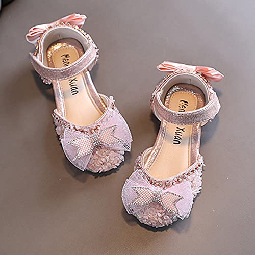 Fashion Spring And Summer Girls Sandals Dress Dance Performance Princess Shoes Light Sequin Mesh Bow Kids Shoes Slides4