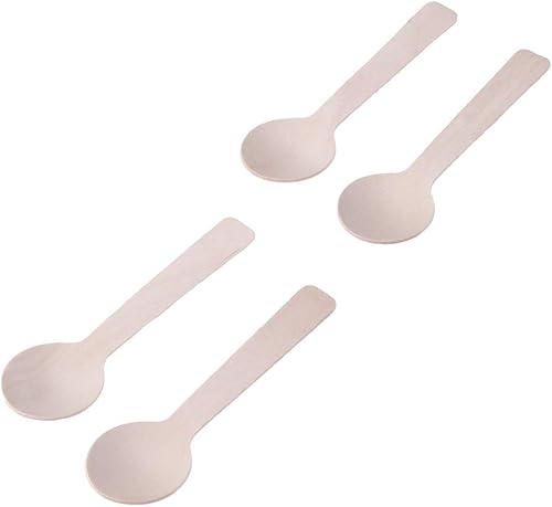 HEMOTON 200 cucharas de madera para helado desechables de madera para cubiertos de mesa, cucharas de postre y yogur congelado, biodegradable, disponible en Yaxa Colombia