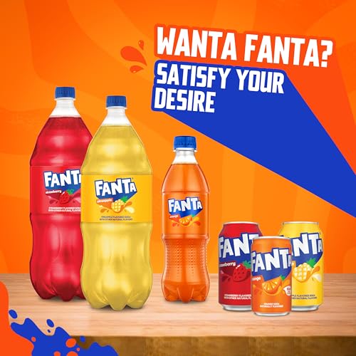Image of Fanta Orange Soda Soft Drink Bottles, 12 fl oz, 6 Pack