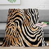 NAOFEKUID 3D Gedruckte Zebra Muster Decke Mikrofaser Wohnkultur Tiermuster Tagesdecke für Sofa Schlafzimmer Erwachsene 40x50(100x130cm)