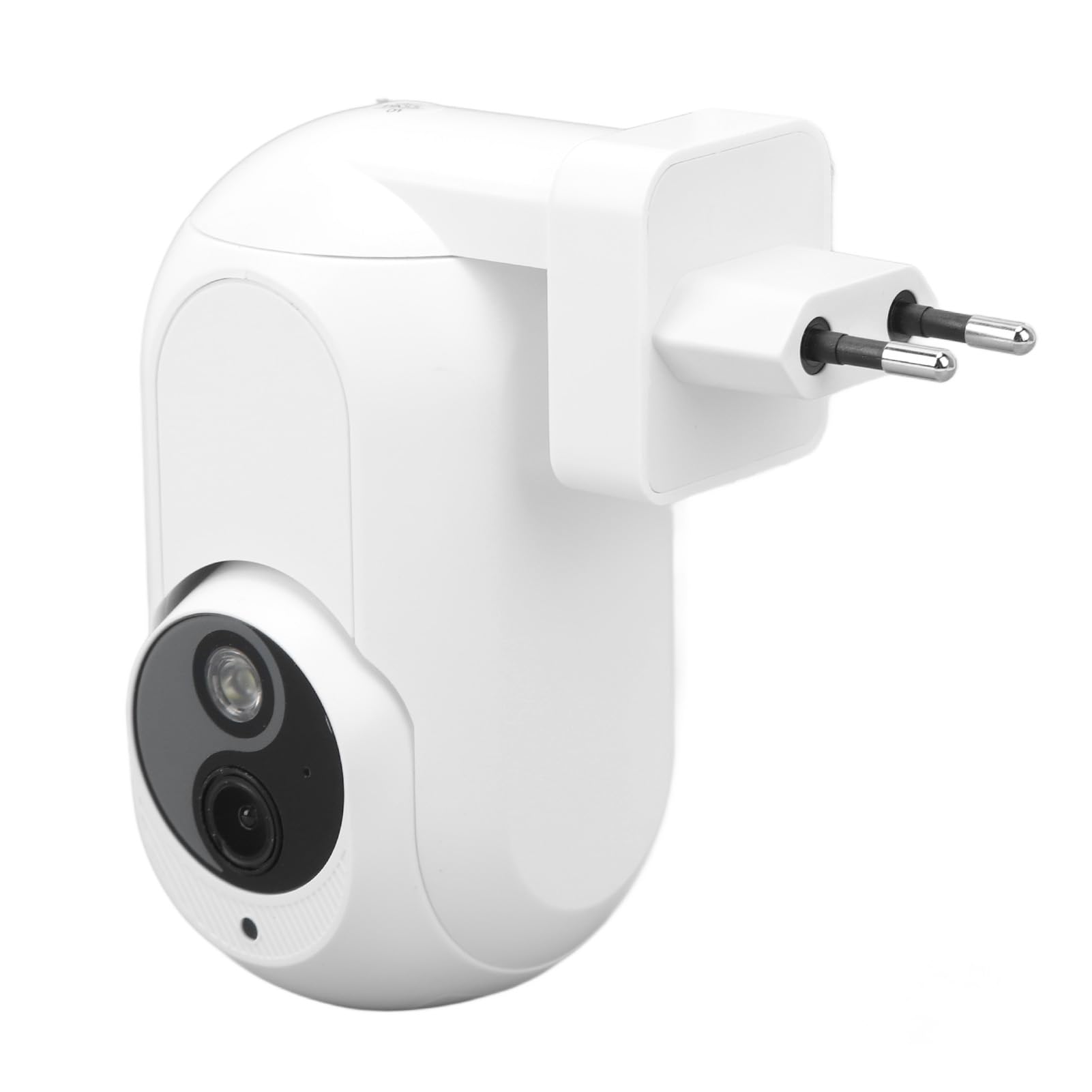 Cámara de Vigilancia, Cámara Enchufable Fuente de Luz Dual Panorámica de 360 ​​Grados 2MP para Escritorio (Enchufe de la UE)