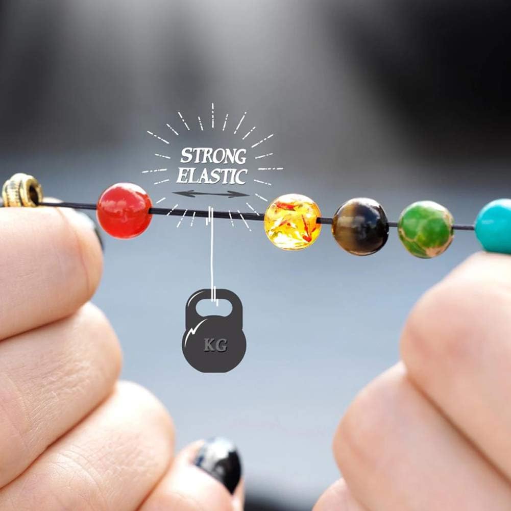 Civilipi Chakra Beads 8mm Spacer Beads Set Lava Beads Stone Rock Kit Loose Beads for Necklace Jewelry Making 2 roll Crytal Strings