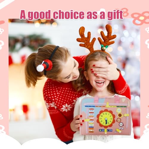 Image of Busy Board for Toddlers, Montessori Sensory Toy with Fine Motor Activities, Travel Activity Book for Airplane and Car, Educational Learning Gift for Boys and Girls