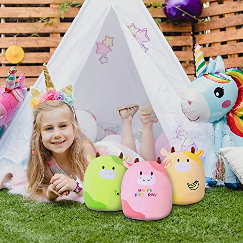 Sqeqe Cow Plush Toy Cute Pink Cow Stuffed Animals Soft Pillow Plushies Kawaii Cow Plushie For Girls Boys Kids Birthday Gifts Decor 10 Inch #TOP5