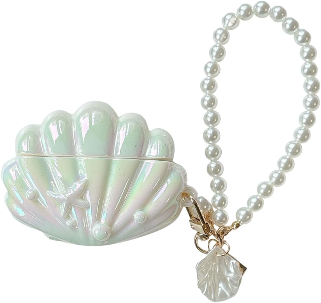 for Huawei Freeclip 2 Case Cover, Exquisite Interesting Unique Seashell/Conch Pattern Wireless Bluetooth Headset Protective Cover for Women Girls (Seashell)
