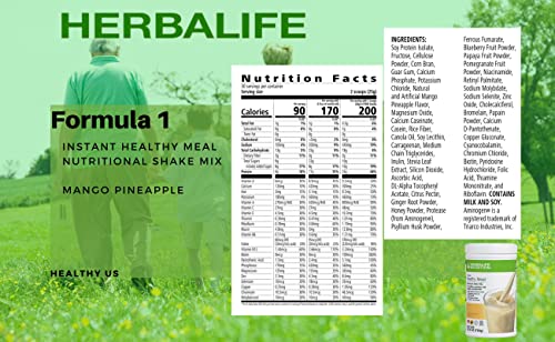 Herbalife Four Combo Formula 1 (Mango Pineapple 750G) Healthy Nutritional Shake Mix-Herbal Aloe Concentrate Pint 473Ml-Personalized Protein Powder 360G And Herbal Tea Concentrate 51G #TOP18