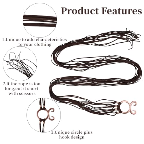 Renaissance Accessories, Viking Women Medieval Costume Belt, O-Ring Retro Design For Halloween, Renaissance Parties, Witch Role Play (Brown)2