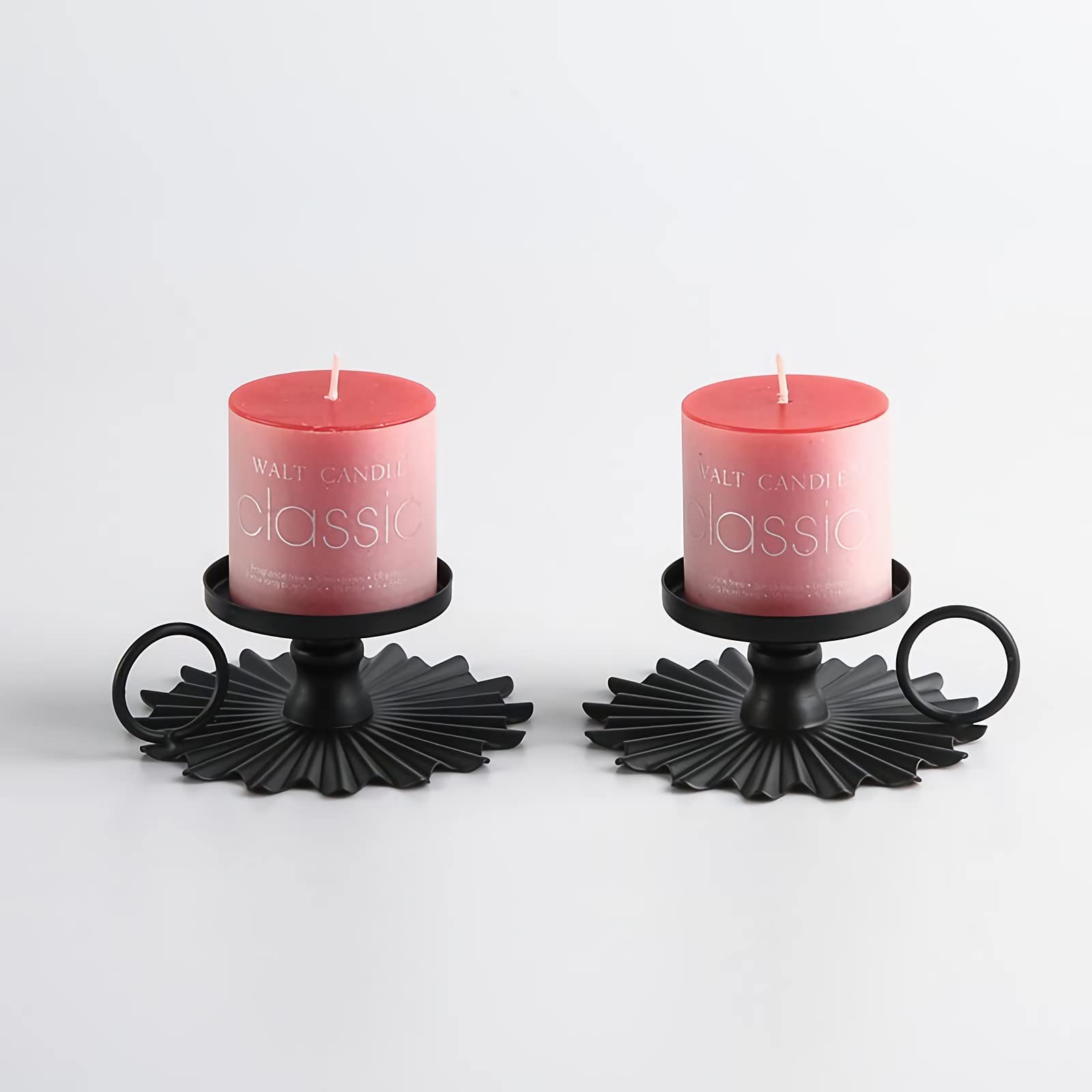Buy Black Candle Holders for Pillar Candles Table Centerpiece Wrought