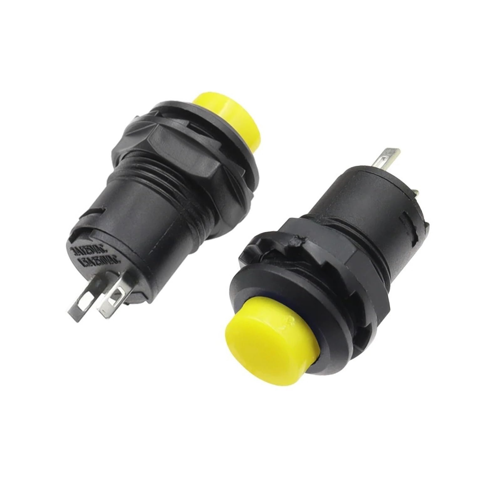 Interruptores de botón momentáneos de 100 piezas DS228 DS428 - Interruptores de encendido/apagado de autobloqueo de 12 mm for proyectos electrónicos(Yellow,Momentary)