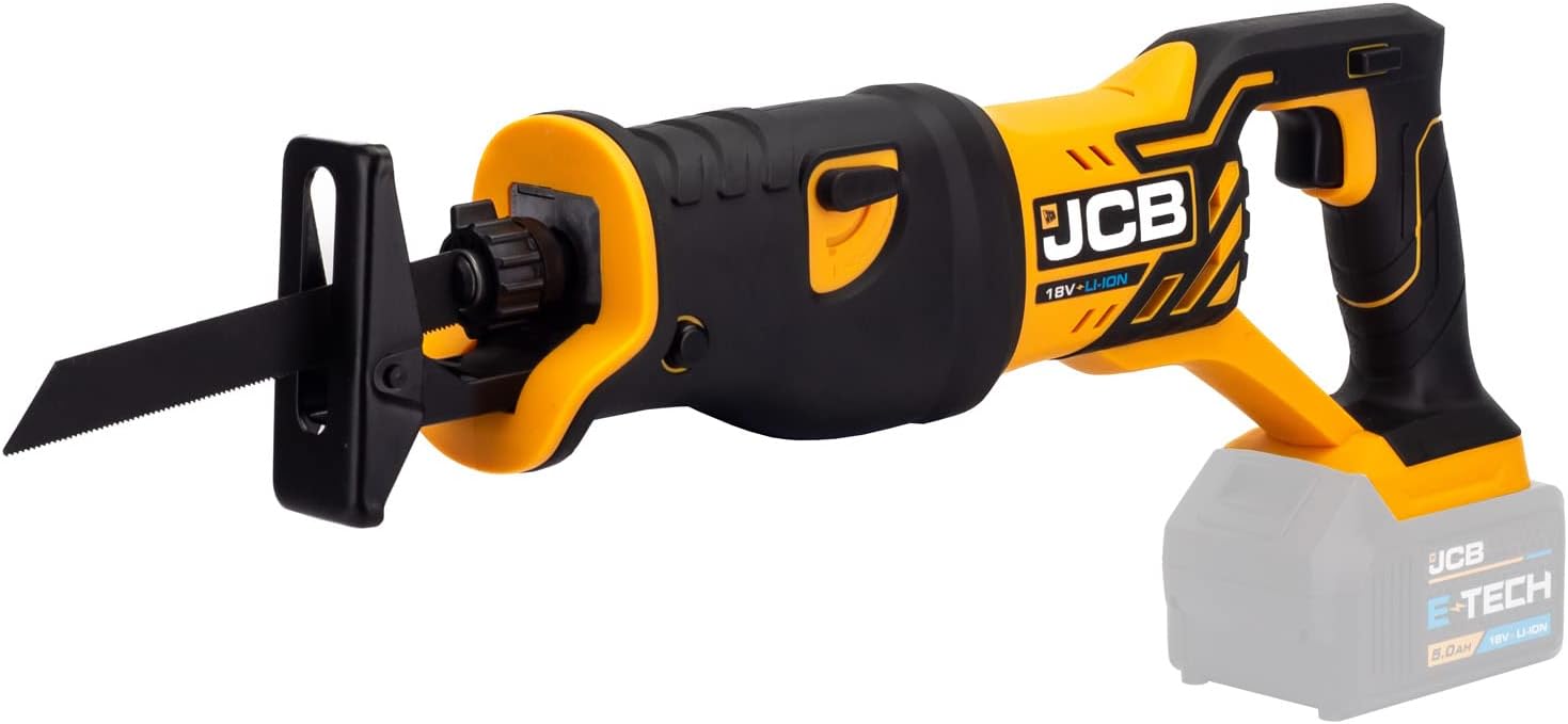 18v Cordless Reciprocating Saw, Bare Unit, Variable Speed & Adjustable Position Foot Plate, Tool - Free Blade Changing - Convenient and Easy to Use - 3 Year Warranty