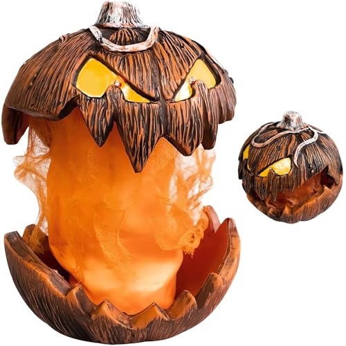 Halloween Gourdo Pumpkin Lighting - 2023 New Gourdo Jack-O-Lantern Decor Mouth Open Halloween Pumpkin Lights Indoor Outdoor Scary Decorations Vintage Halloweens Decor for Bedroom Yard Party