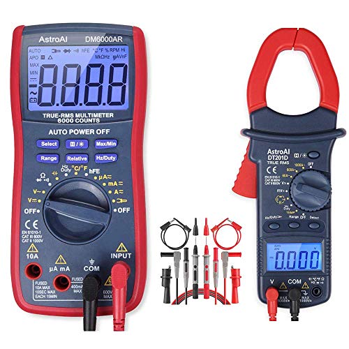 AstroAI Digital Multimeter & Clamp Meter & Test Leads Bundle