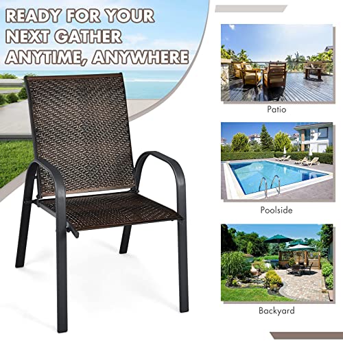 HAPPYGRILL-6-Pack-Stackable-Dining-Chairs-Outdoor-PE-Wicker-Patio-Arm-Chairs-with-Rustproof-Steel-Frame-Bistro-Deck-Chairs-for-Backyard-Garden-and-Poolside 51mxQI8 FJL