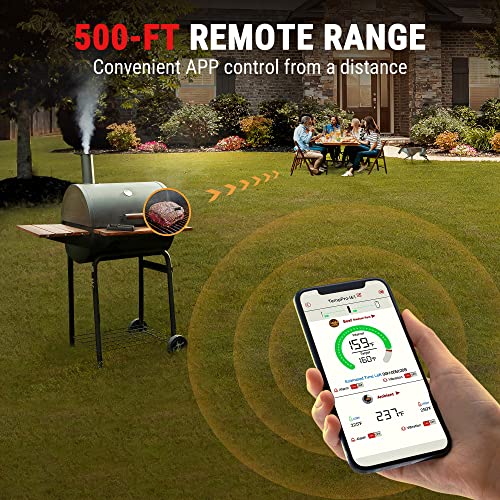 Temppro 500Ft Wireless Meat Thermometer For Grilling And Smoking, Bluetooth Meat Thermometer Wireless With Dual Temperature Alert, Digital Food Cooking Bbq Thermometer For Smoker, Oven & Rotisserie #TOP1