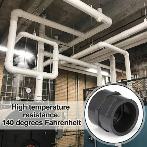 Image of 8 Pcs 2 Inch PVC Pipe Fitting Female Adapter Schedule 80 Socket x Npt Compatible with 835 Series Heavy Duty Industrial Grade Corrosion Resistant Plumbing Irrigation Connector for Water