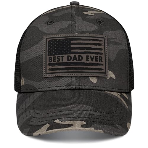 Image of Papa Dad Trucker Hat - Adjustable Men's Snapback Hats for Dad Grandpa, Fathers Day Birthday Gifts from Daughter Son