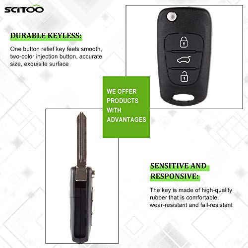 Scitoo 2Pcs 3 Buttons Key Fob Keyless Entry Remote Shell Case Pad Replacement For Kia For Rondo For Soul For Rio For Sportage 2007-2013 #TOP3