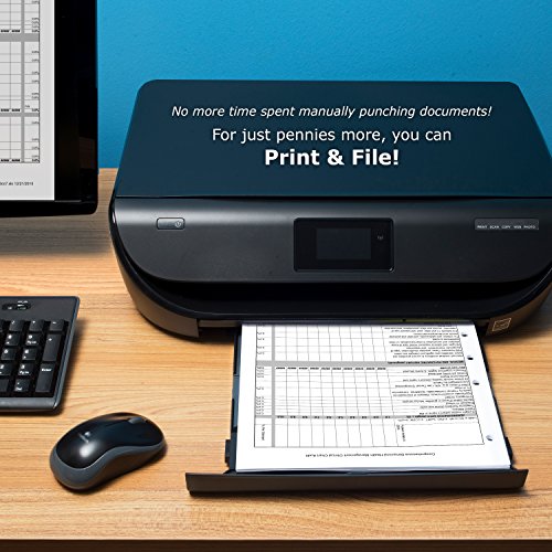 PrintWorks Professional Pre Punched Paper, 5 Hole Punch Left For 2 Ring & 3 Ring Binders & Side Fastener File Folders, 8.5 x 11, 20 lb, 500 Sheets (04340), White, 5-Hole Left Punched