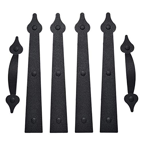 SANKINS Garage Door Magnetic Decorative Hardware Carriage Accents Faux Hinges Handle Kit Curb Appeal Decor,Pack of 1,Color Black