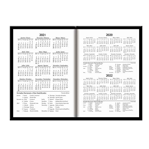 Agenda Diária Capri Couro Preta 2021 Foroni