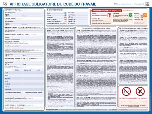 Mandatory Information Display - Coated Plastic - Felt Tip Pen & Fixings Included