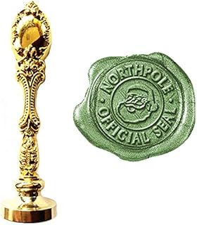 MNYR Retro Santa Claus Northpole Official Seal Wax Seal Sealing Stamp Embellishment Card Snail Mail Wrapping Wine Christmas Idea Gold Handle Wax Seal Stamp Set