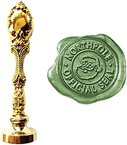 MNYR Retro Santa Claus Northpole Official Seal Wax Seal Sealing Stamp Embellishment Card Snail Mail Wrapping Wine Christmas Idea Gold Handle Wax Seal Stamp Set