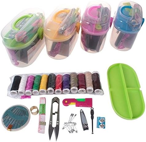 Travel Sewing Kits Thread Threader Needle Tape Measure Scissor in Box Sewing Kit Embroidery Kits