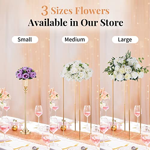 NUPTIO Artificial Flower Centrepieces for Tables - 10 Pcs Lilac Fake Flowers Roses Balls 9.5in Diameter - Silk Faux Rose Arrangement for Wedding Party Centerpiece Table Decor by NUPTIO - Image 6