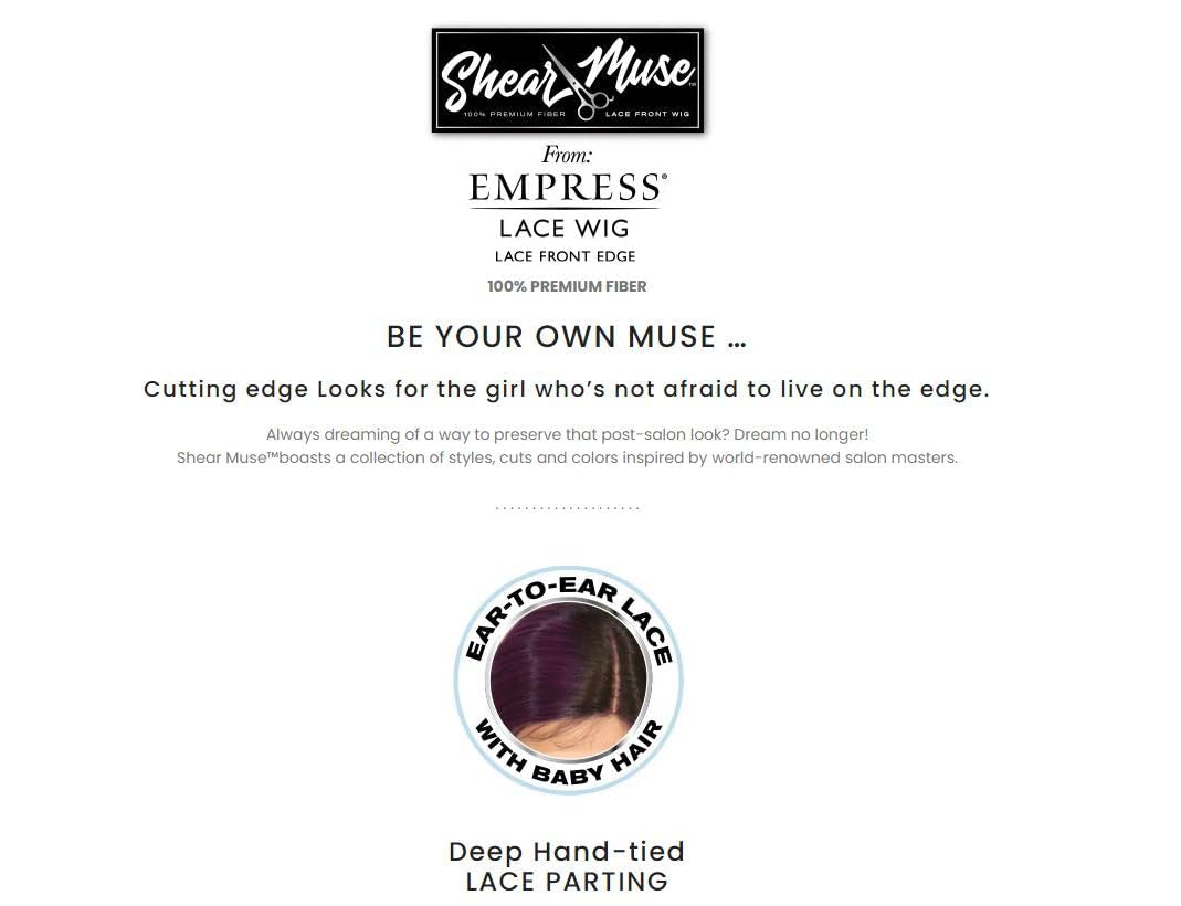 Sensationnel Shear Muse Lace Wig - Makayla Deep Laceparting Hand Tied Ready to Wear Synthetic Prestyled Units (NEONPINK)