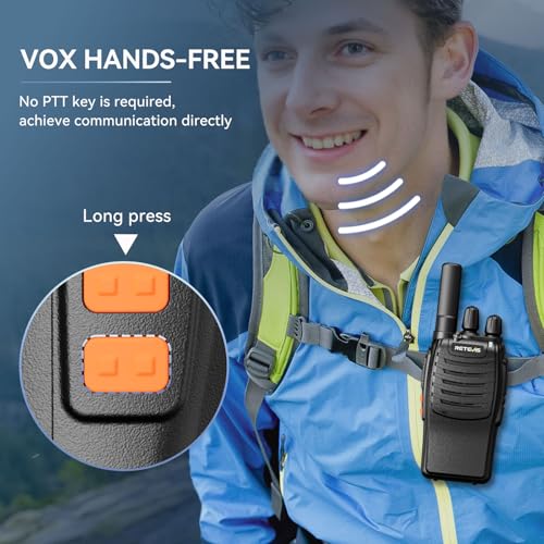 Retevis H777 Walkie Talkie, Funkgerät Set PMR, Funkgeräte Lizenzfrei, Typ C und USB-Ladestation, Handfunkgerät mit LED-Licht und Notfall-Warnungen für Familie, Camping (2) – Bild 4