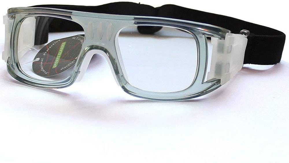 Outdoor Sports Goggles Over Glasses Soccer Basketball Protective Eyewear for Men,Women and Youth (Transparent Grey)