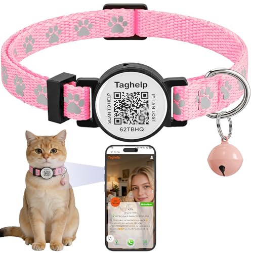 Cat Collar Breakaway with QR Code Name Tag, Reflective Kitten Collars with...