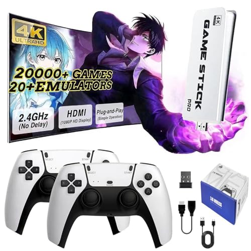 2025 Retro Game Console Video Game Stick, 20000+ Classical Games with Dual 2.4G Wireless Gamepads, Plug & Play for TV HDMI Output, Gift for Boys and Adults 2025 Retro Game Console Video Game Stick, 20000+ Classical Games with Dual 2.4G Wireless Gamepads, Plug & Play for TV HDMI Output, Gift for Boys and Adults