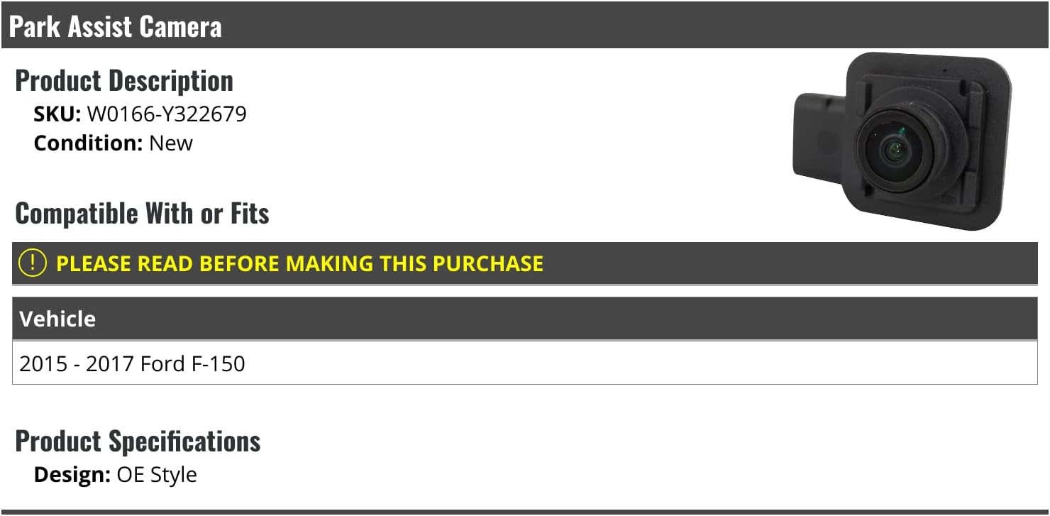 Park Assist Camera - Compatible with 2015-2017 Ford F-150