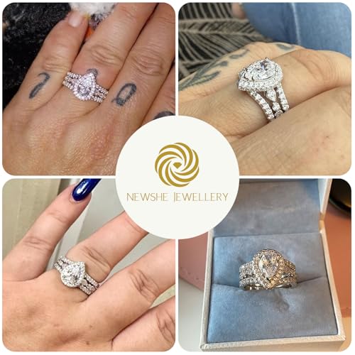Image of Newshe Jewellery Wedding Rings for Women Bridal Sets Engagement Ring
