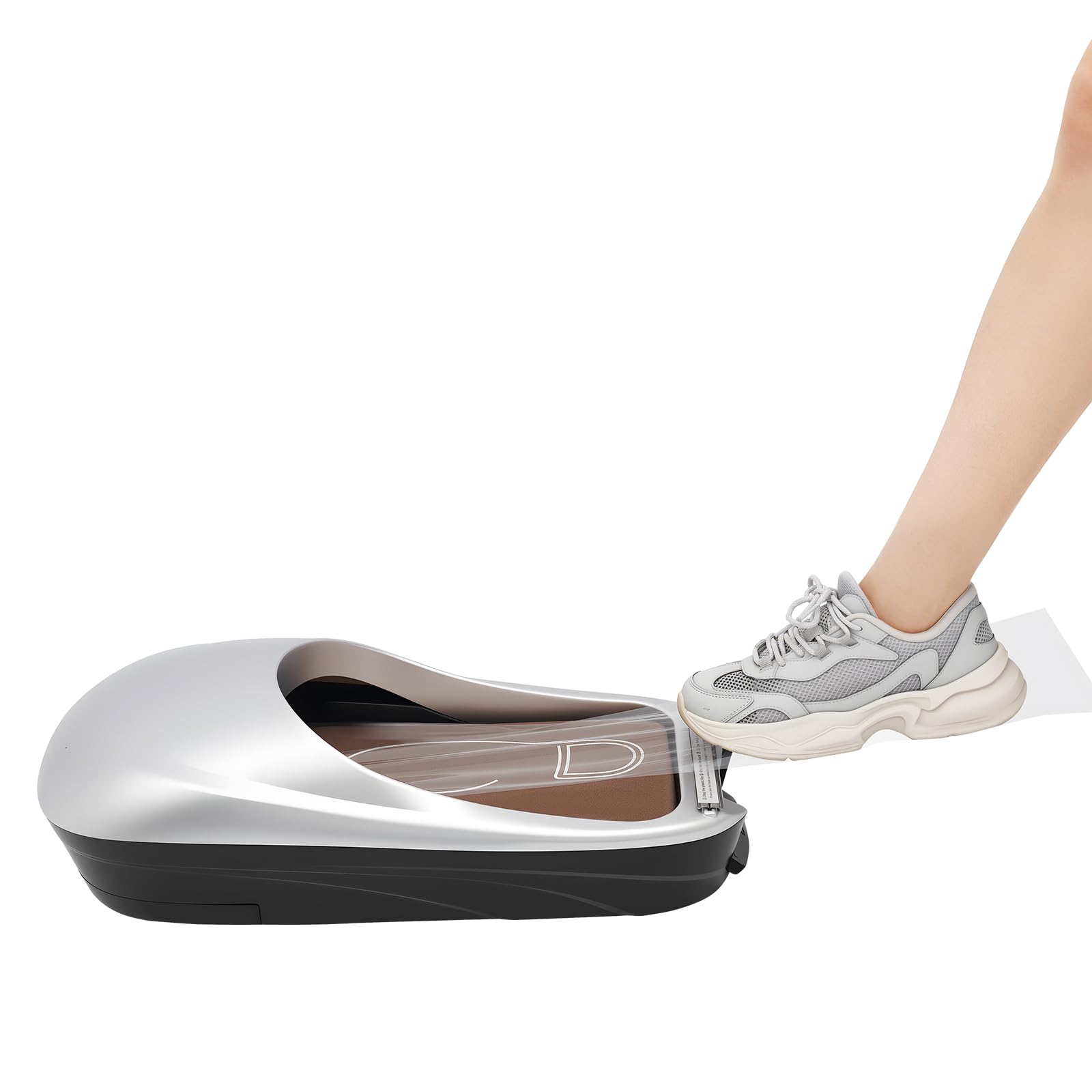 Distributore Copriscarpe Macchina Automatica, Dispenser di Copriscarpe con 500 pz Copriscarpe Forma Usa e Getta, per Interni Casa Ufficio Supermercato Hotel, Argento