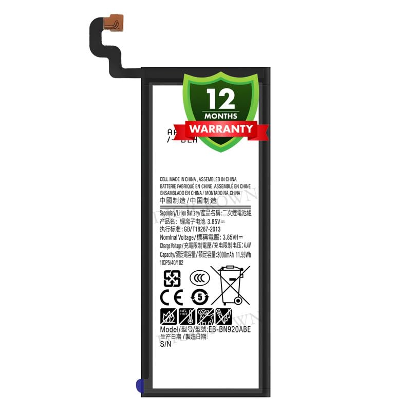 Image of Original EB-BN920ABE Battery Compatible for Samsung Galaxy Note 5 - (3000mAh) - 1 Year Warranty