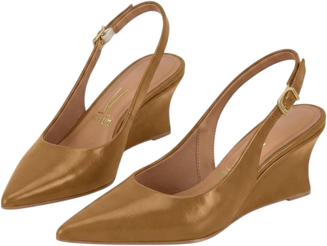 Sapato Feminino Scarpin Slingback Vizzano Salto Anabela Napa Conforto e Estabilidade