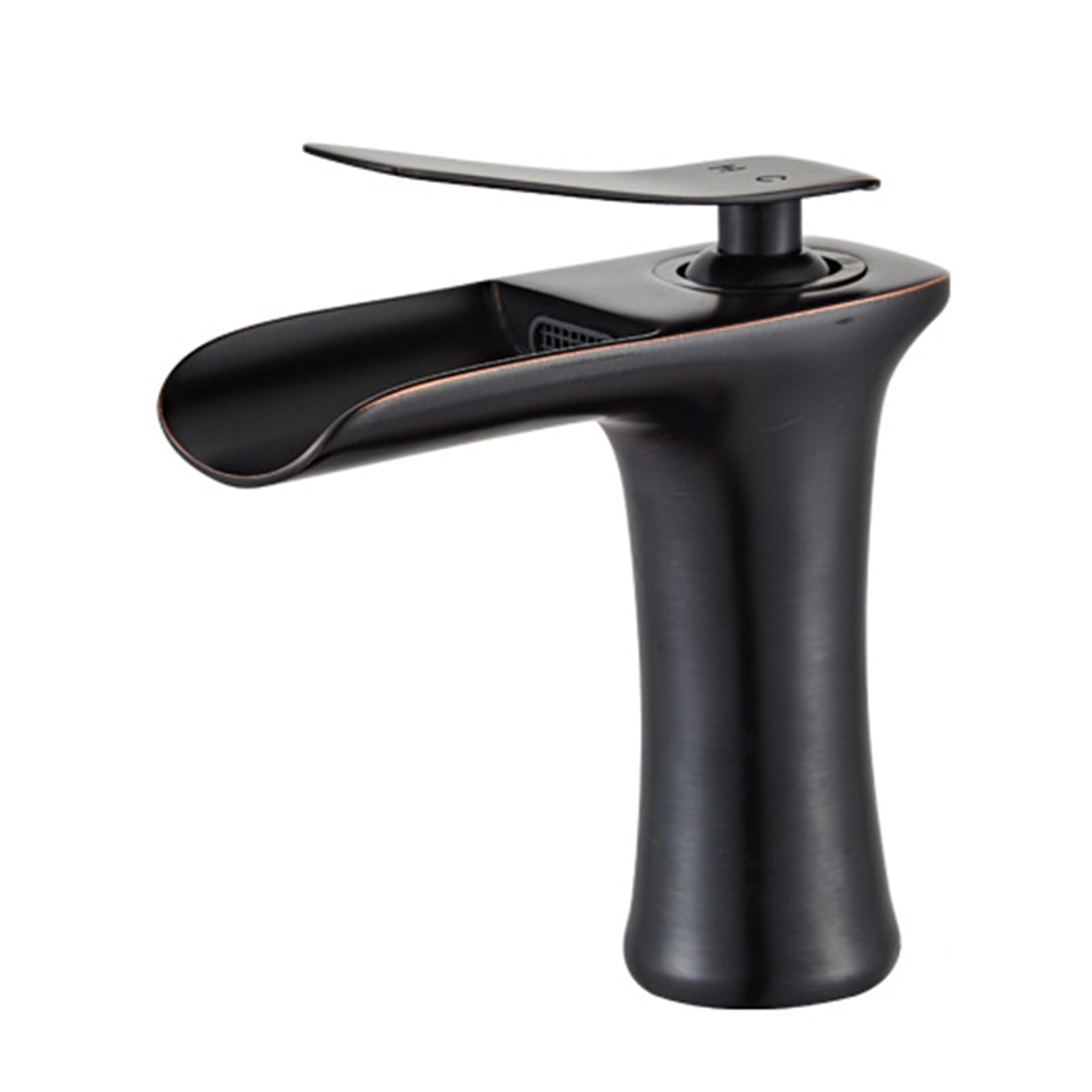 SOHNVWTGD Waterfall Taps Bathroom Single Hole Open Antique Waterfall Basin Tap Retro Washbasin Mixer Tap,Heigu