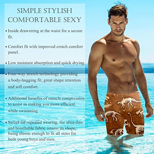 Traje de baño de dinosaurio resistente y largo estilo jammers para natación 3