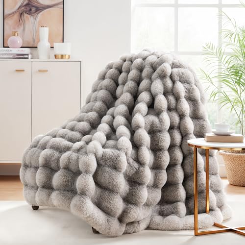 NEXHOME PRO Faux Fur Throw Blanket, Ultra Soft Cozy...