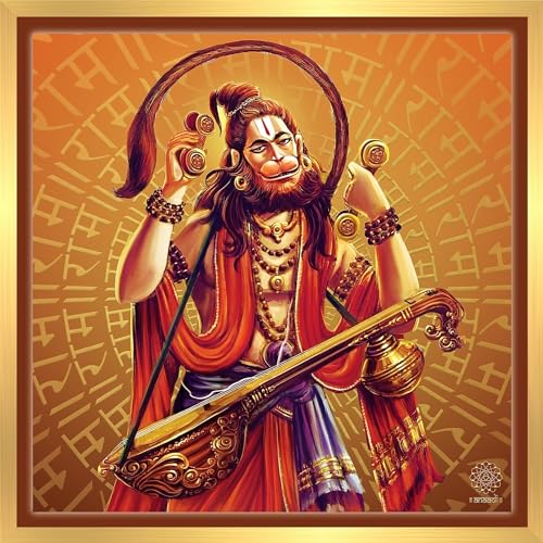 Peinture murale Bajrangbali Tongari avec cadre déco pour salon et bureau