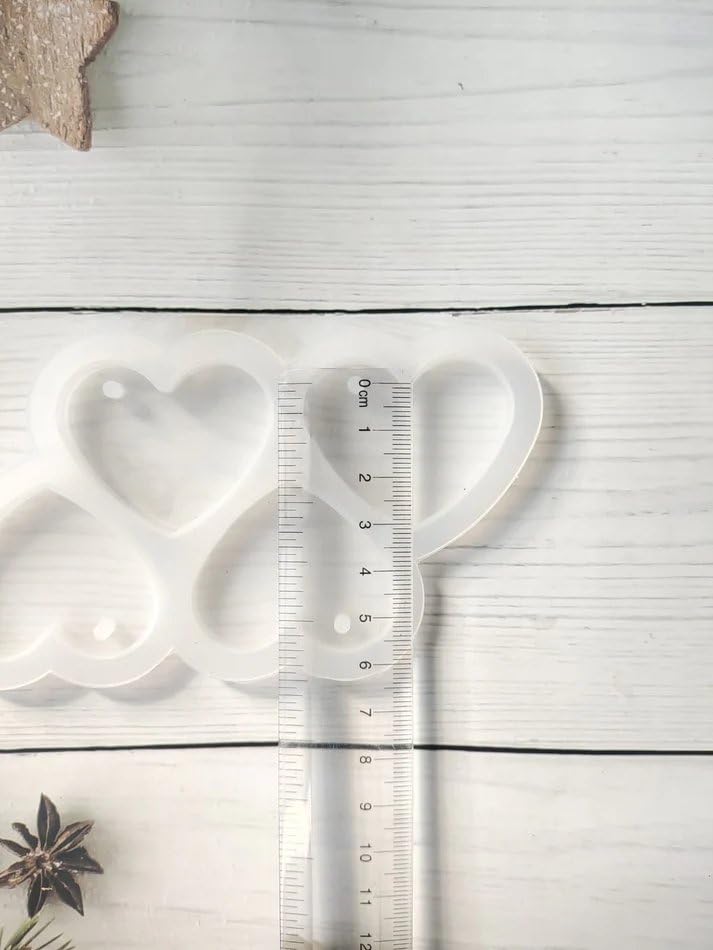 Image of 2-Inch Heart Key Holder Silicone Mold 4 Cavities, 2 Pack - Perfect for Resin Keychains, Charms, and DIY Crafts - Reusable Epoxy Resin Mold for Multiple Projects