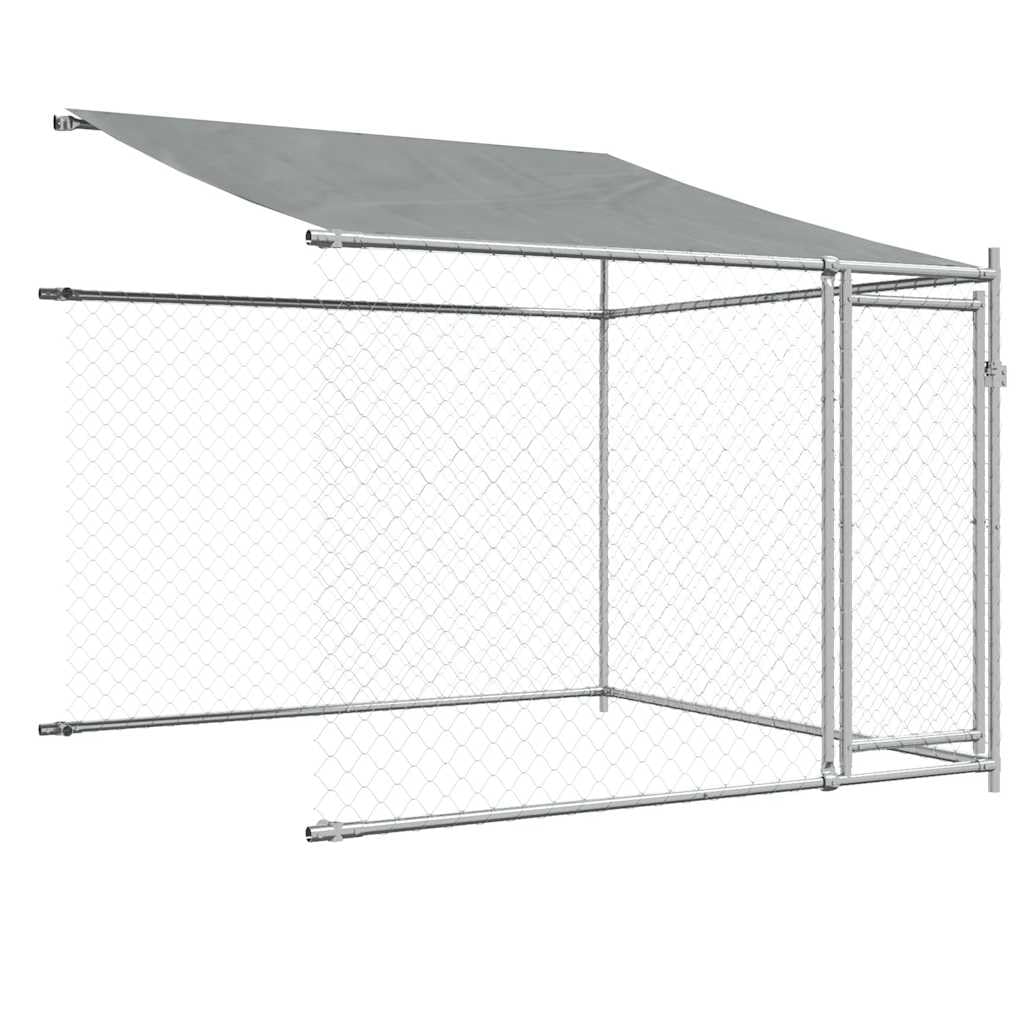 Jaula de Perros Techo y Puertas Acero galvanizado Gris 6x2x2 m,Producto para Mascotas y Animales,Productos para Mascotas,Productos para Perros,Casetas y cercados para perros-3209564
