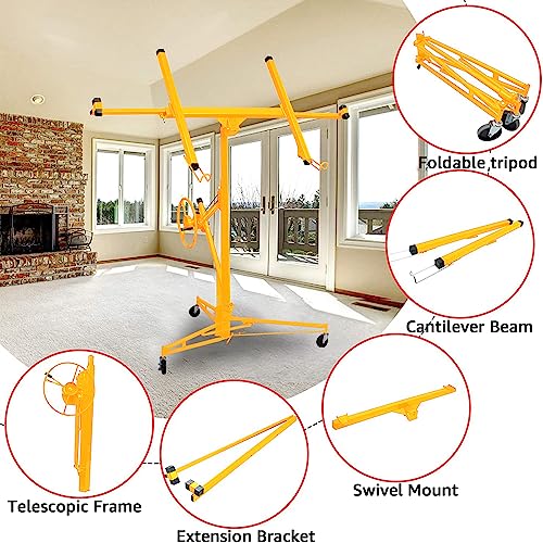 CMFTGDS Drywall Lift Panel Hoist,11 Ft Sheetrock Jack Lifter for
