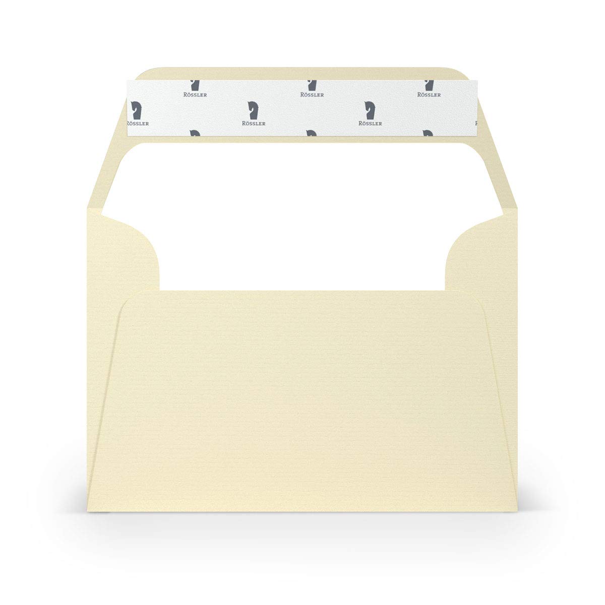PAPERADO 200 Briefumschläge DIN C6 Haftklebung mit Seidenfutter Chamois gerippt Creme Beige - 100 g/m² Kuvert ohne Fenster 11,4 x 16,2 cm - Umschläge mit breiter Verschlussklappe