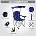 ALPHA CAMP Camp Chairs with Shade Canopy Chair Folding Camping Recliner Support 350 LBS - Navy Blue