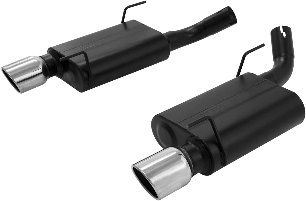 Flowmaster 817460 American Thunder Axle-Back Exhaust Kit 2.5 Inch 409 Stainless Steel 4 Inch Stainless Tips Compatible with 2005-2010 Ford Mustang GT, GT500, California Special 4.6L 5.4L